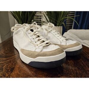 Adidas Rod Laver Perforated Leather White Blue 675114 M9.5